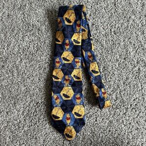 The Disney Store 100% Silk Winnie The Pooh‎ Tie With Umbrellas